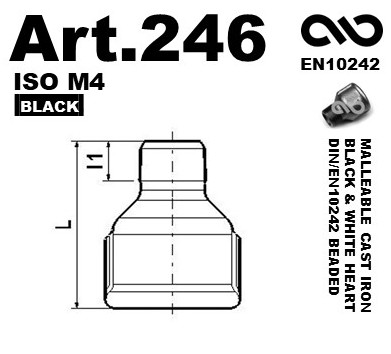 Group Art.246 Reducing Socket MF Black Malleable Cast Iron Fittings