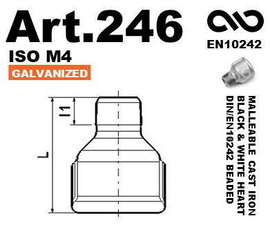 Group Art.246 Reducing Socket MF GalvanizedMalleable Cast Iron Fittings