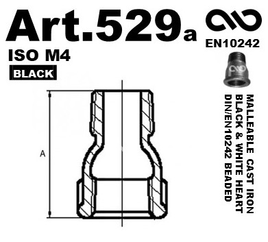 Group Art.529a Extension Socket MF Black Malleable Cast Iron Fittings