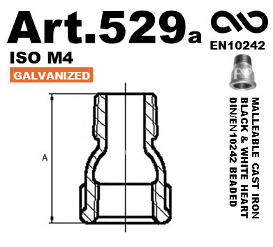 Group Art.529a Extension Socket MF Galvanized Malleable Cast Iron Fittings